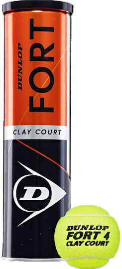 Dunlop Fort Clay Court Тенис Топки 4 Бройки 601613