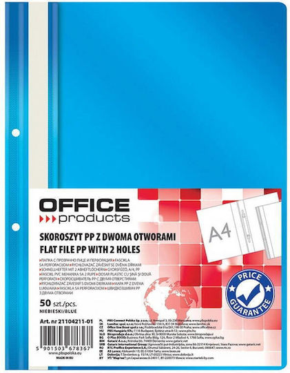 Office Products Dosar Plastic Pp Cu Spini Găuri Grosime 100/170 Microni Set 50 Bucăți Office Products Albastru