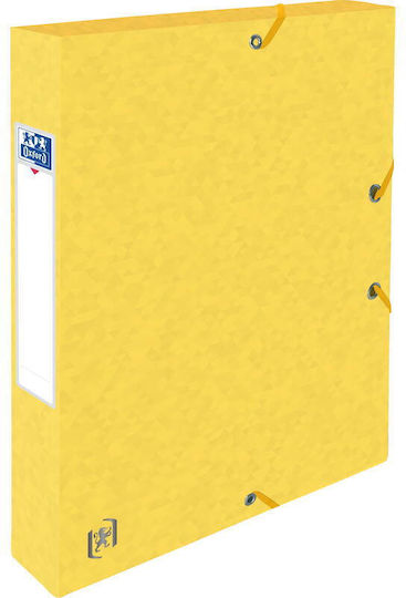 Oxford A4 Folder Multi-layer 390gsm Cardboard Elastic 40mm Width Oxford Top File Yellow