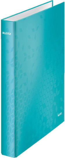 Leitz Caiet Mecanic Leitz Wow Carton Laminat Parțial Reciclat Fsc A4 Mecanism 2dr Inel 25mm Turcoaz