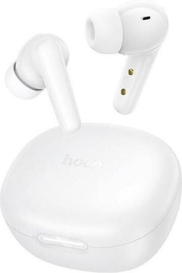 Hoco EQ100 In-ear Bluetooth Handsfree Ακουστικά με Θήκη Φόρτισης Λευκά