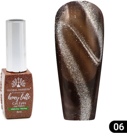 Global Fashion Ημιμόνιμο Βερνίκι Νυχιών 06 Cat Eye 8ml