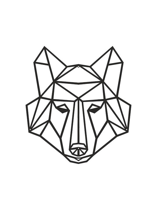Pakketo Διακοσμητική Σιλουέτα Wolfo Pakooworld Μαύρη από Μέταλλο 40x1.5x40cm