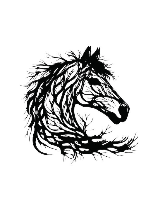 Pakketo Διακοσμητική Σιλουέτα Horsy Pakooworld Μαύρη από Μέταλλο 60x1.5x60cm