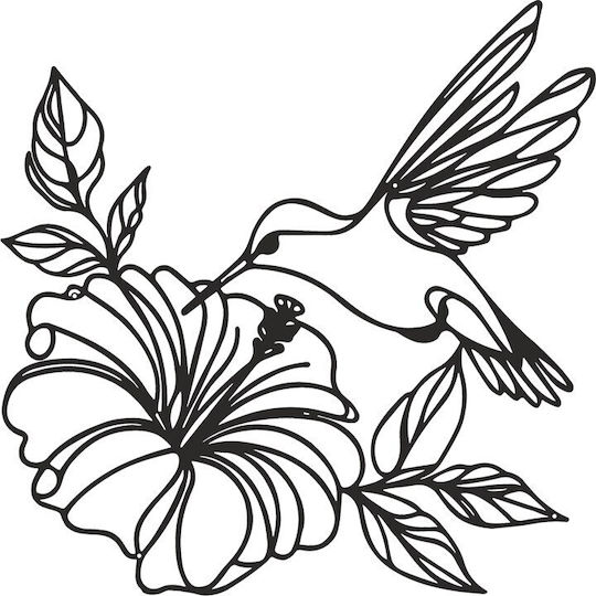Pakketo Decorative Silhouette Folou Pakooworld Black Made of Metal 60x1.5x60cm