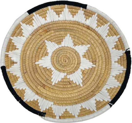 Marhome Διακοσμητική Πιατέλα Ψάθινη Καφέ 40x5εκ.