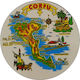 Glass Magnet 34mm Corfu Map