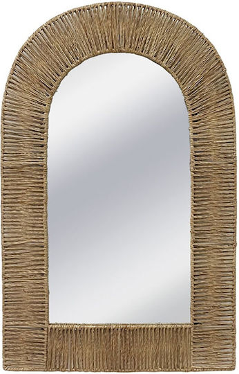 Marhome Wandspiegel mit Braunen Korbweide Rahmen 70x45cm