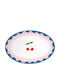 Easy-Life Oval Servierplatte aus Porzellan Mehrfarbig 35x23.5cm