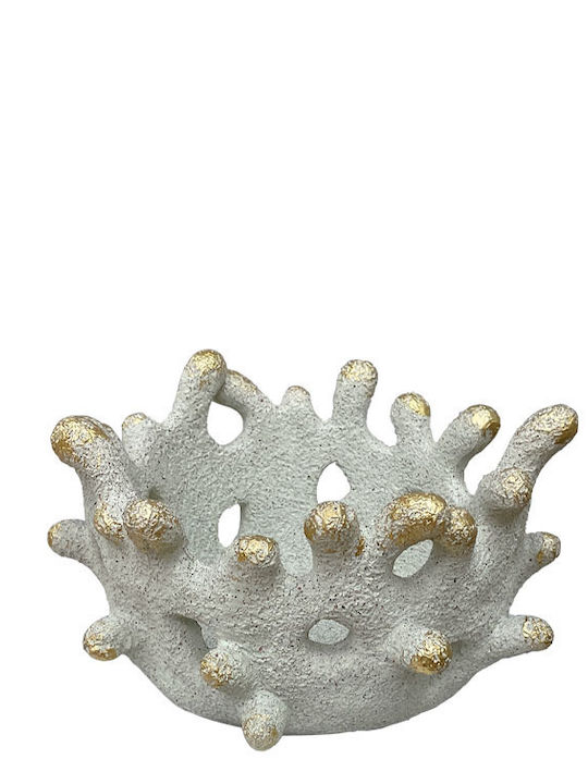 Marhome Διακοσμητικό Μπωλ Πλαστικό Εκρού 21x21x13.5cm