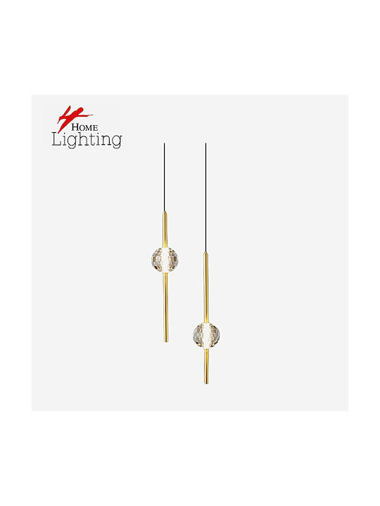 Home Lighting Glow Φωτιστικό Τοίχου με Ενσωματωμένο LED και Θερμό Λευκό Φως Χρυσό