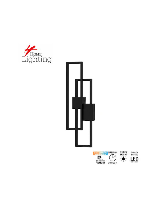 Home Lighting Frame Lampa De Perete Cu LED Integrat Negru 50cm