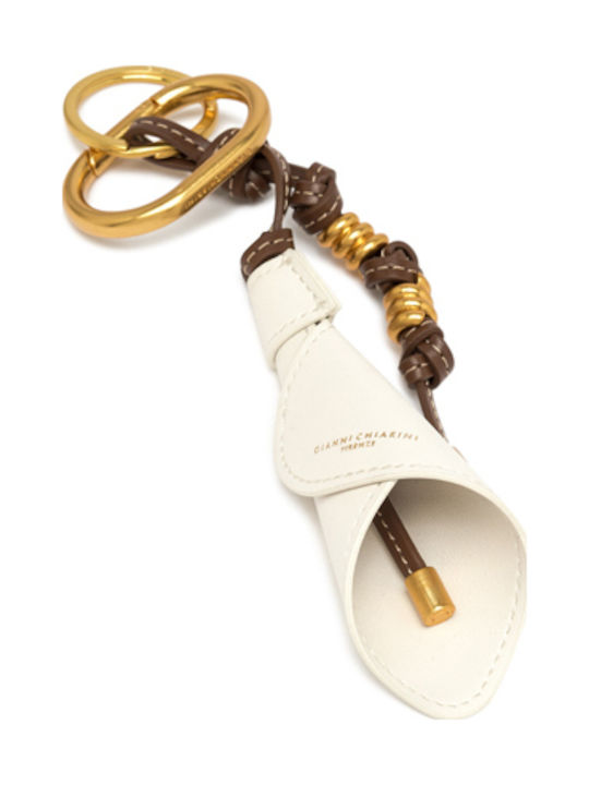 Breloc Din Piele Gianni Chiarini Calla 03 Alb