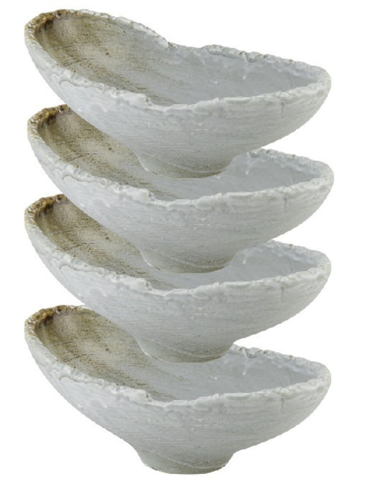 Raki Fuji Bol Decorativ Din Porțelan Gri 25x15.5x8.5cm 4 Bucăți