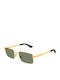 Bottega Veneta Unisex Sunglasses with Gold Metallic Frame and Gold Lens BV1469S 004