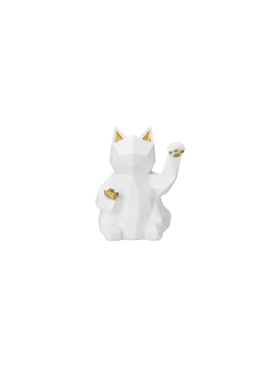Techkidz Interior Decoration Model Lucky Cat Modernized Version Maneki-neko White