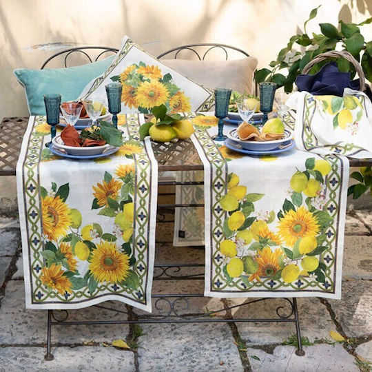 Tessitura Toscana Telerie Linen Runner Etruscan Yellow 45x170cm