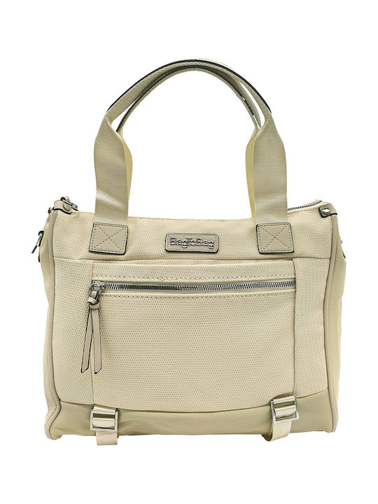 Fabric Women's Shoulder Bag Beige