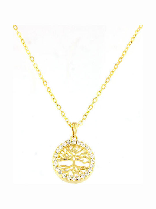 Ios Necklace From Gold Plated Silver With Zircon