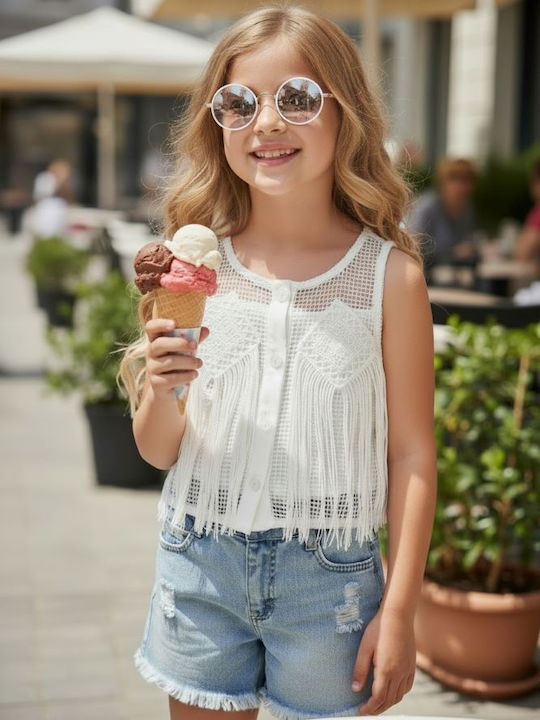 Kids Summer Set with Shorts 2pcs White