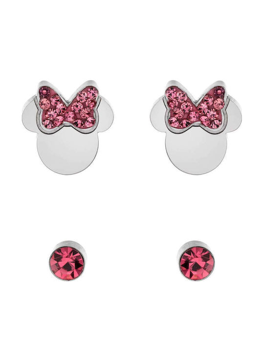 Disney Set Earrings Made of Steel with Stones
