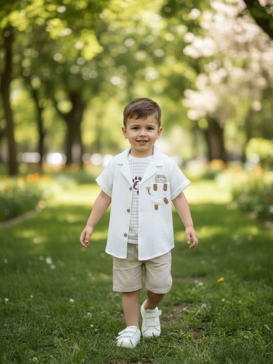 Kids Clothing Set with Shorts Summer 3 Pieces White
