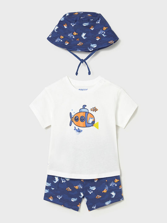 Kinderbekleidungsset mit Shorts Sommer 3 Stück Weiß Blau