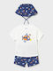 Kinderbekleidungsset mit Shorts Sommer 3 Stück Weiß Blau