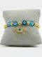 Women's Bracelet with Eye Design in Brass Gold Plated 17cm