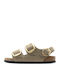 Milano Leder Flache Damen Sandalen Braun Schmal Passform
