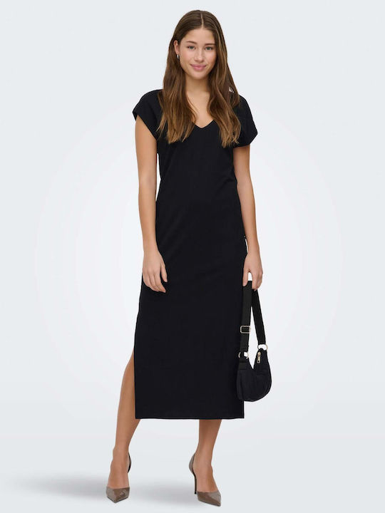 Only Summer Midi Dress with Tearing Black