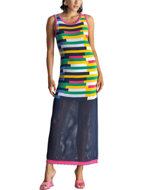 Moutaki Knitted Evening Dress Multicolour Moutaki Knitted Evening Dress Multicolour