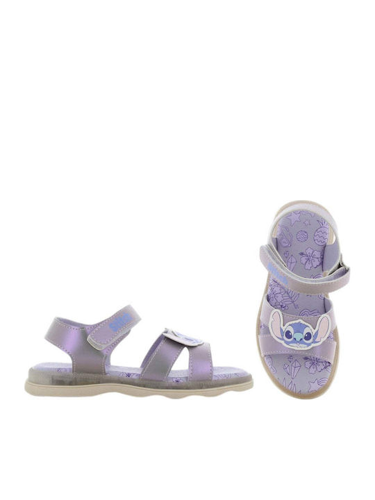 Kids' Sandals Lilo & Stitch with Hoop & Loop Closure and Lights Lilac