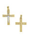 Senzio Belibasakis Men's Gold Cross 14K Double Sided with Chain
