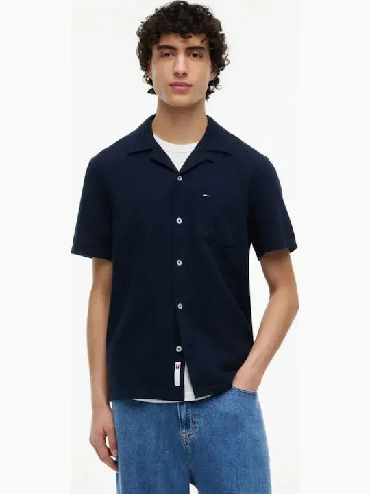 Tommy Hilfiger Short Sleeve Linen Shirt Blue