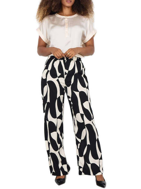 Soya Concept Women's Fabric Pantaloons with Rubber Band Black