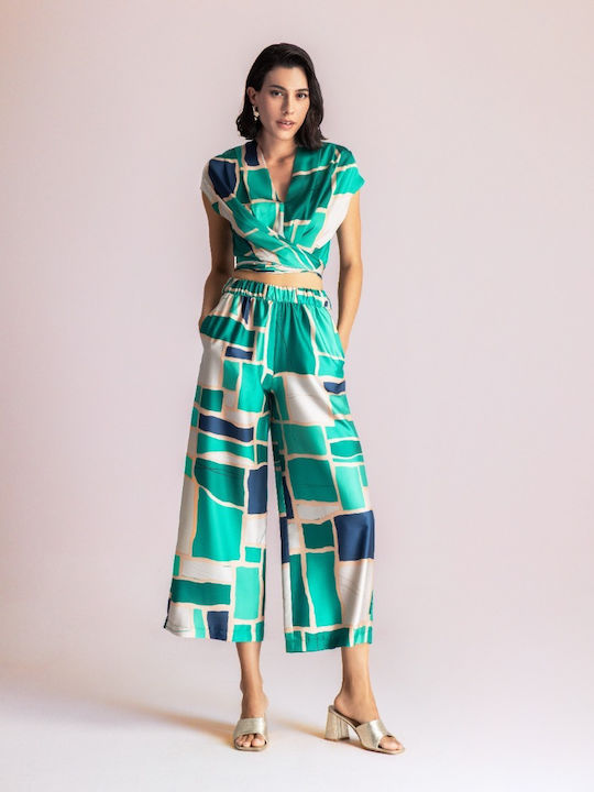 Women's Fabric Trousers Green
