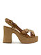 Damen Sandalen Leder Tabac Braun