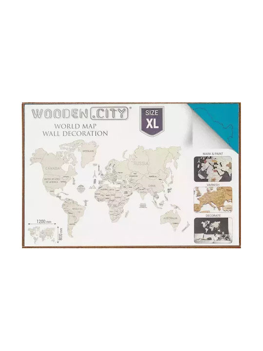Wooden City Wanddekoration aus Hölzernes