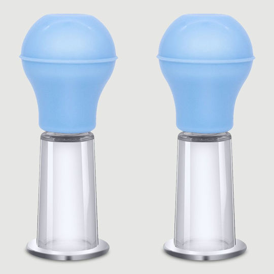Σετ Αναρροφητών Θηλών & Κλειτορίδας Delicate Nipple & Clitoris Pump Set Διάφανο Μπλε
