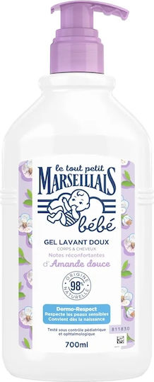 Le Petit Marseillais Παιδικό Σαμπουάν & Αφρόλουτρο με Αμύγδαλο σε Μορφή Gel 700ml