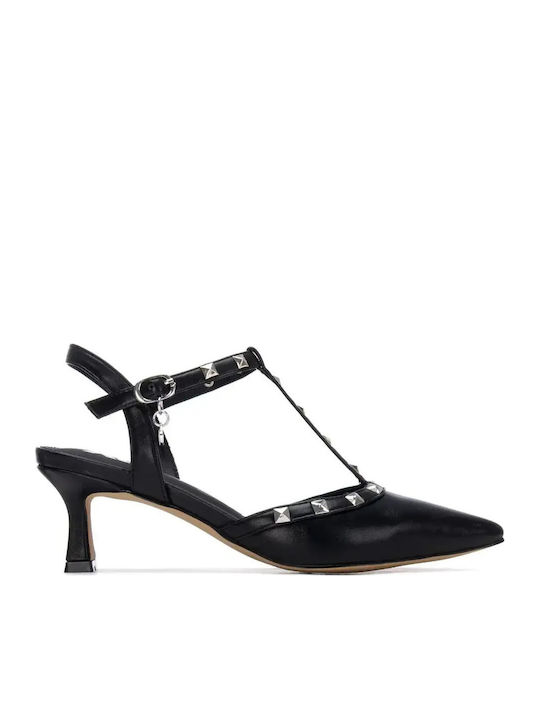 Pantofi Cu Toc Cu Toc Mediu Animal Print Negri