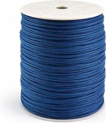 Waxed Lace 0.2cm Blue 100m