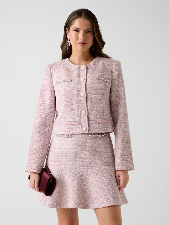 Guess Sacou Dama Lung Din Tweed Roz