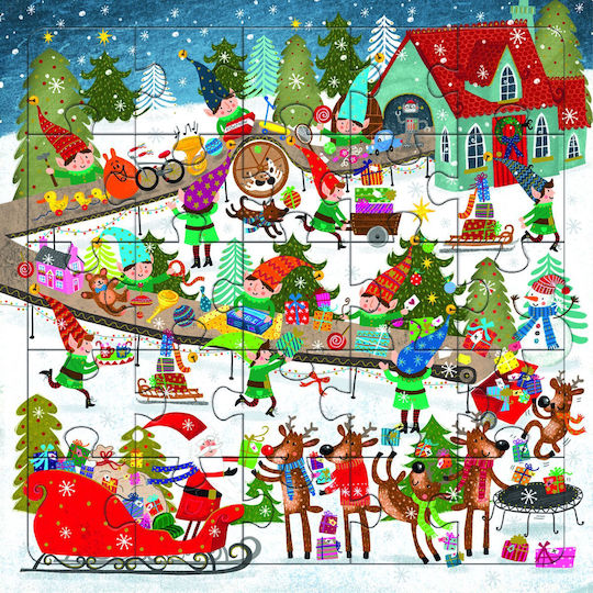 Weihnachtliche Grußkarte Doppelte Puzzle Spielzeugfabrik Pictura