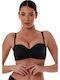 Trägerloses Bikinioberteil D Cup Schwarz