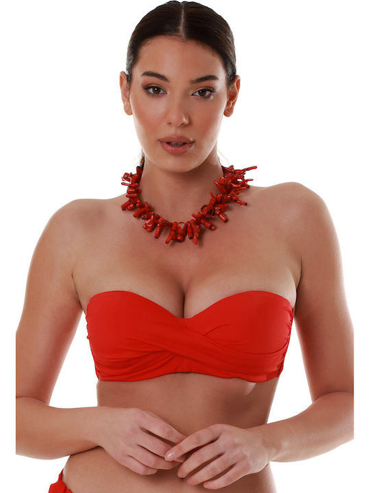 Bluepoint Strapless Bikini Top Red