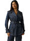Short Women's Cardigan with Buttons Blue