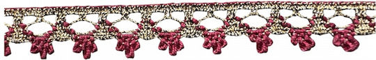Tresse 1.3cm Meter 30997 Burgundy-Gold 1 Meter