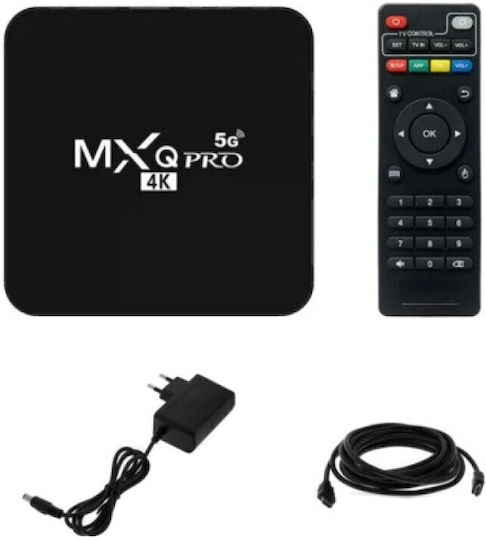 TV Box MXQ 4K 5G 64GB+512GB 4K UHD with Wi-Fi USB 2.0 4GB RAM and 32GB Storage with Android 12.0 Operating System